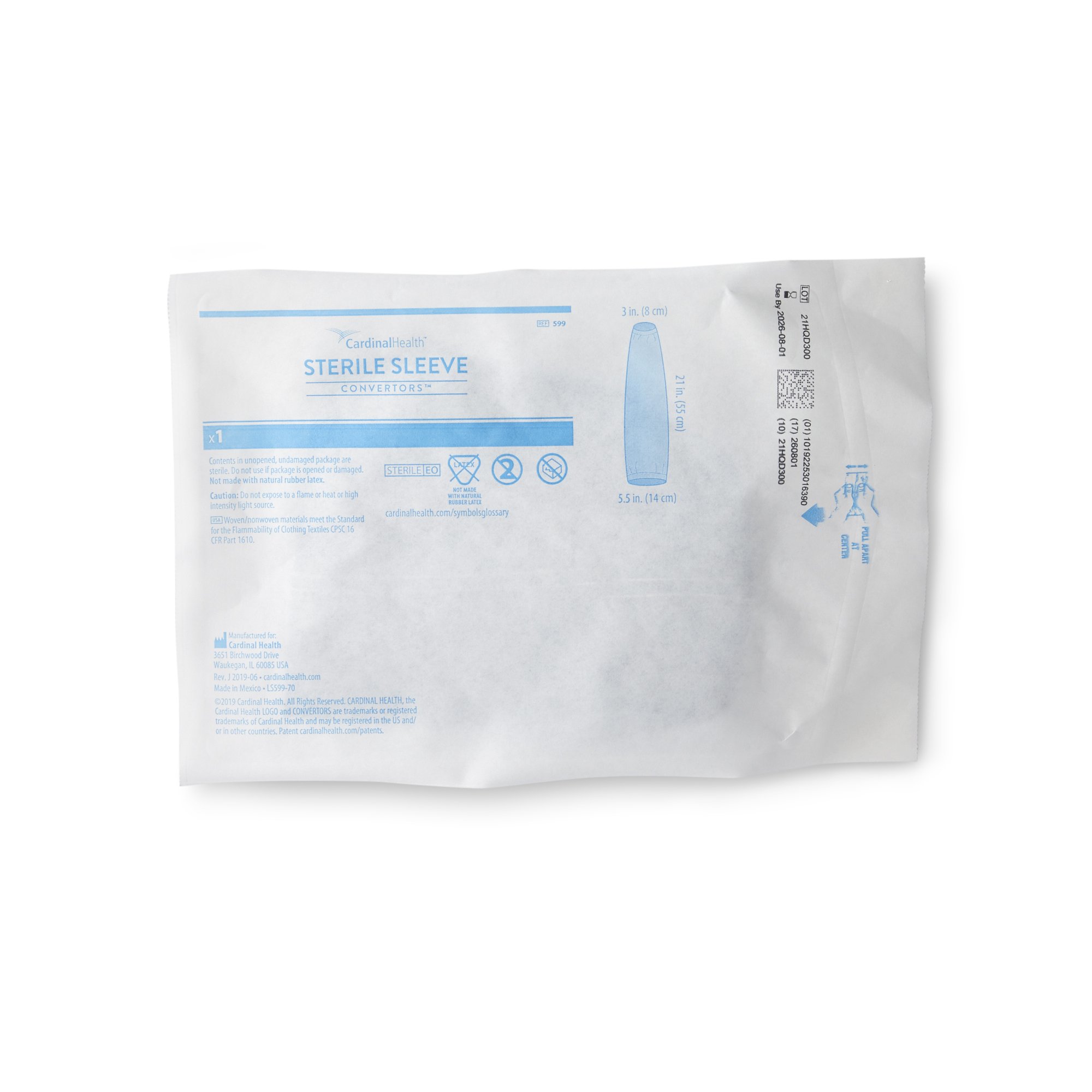 Sleeve Surgical Protector Cardinal Health™ One Size Fits Most Sterile Disposable (1/EA 60/CS) by Cardinal  ID 599